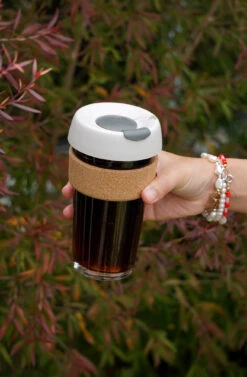 Brew Cork Glass 454ml Reusable Tea/Coffee Cup -Camping Equipment Store 16ozillust2