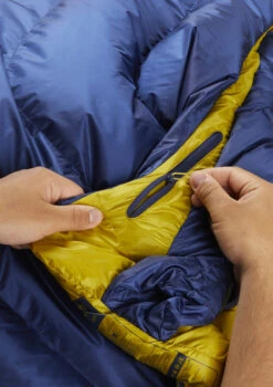 Rab Neutrino 400 Ultralight Down Sleeping Bag -Camping Equipment Store NEUTRINO 400 NIGHTFALL BLUE QSM 90 NFB 10