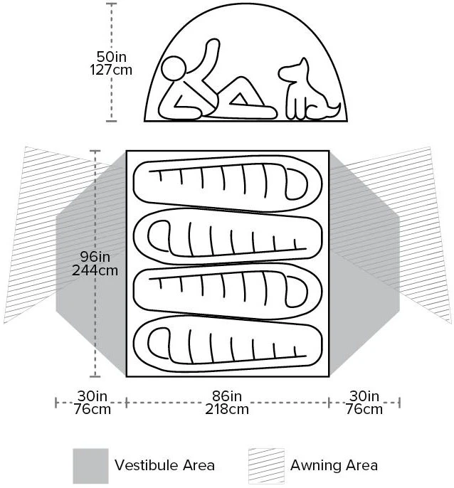 Big Agnes Copper Spur HV UL4 Ultralight Backpacking Tent 2 Big Agnes Copper Spur HV UL4 Ultralight Backpacking Tent - Image 2
