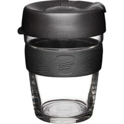 Brew Glass Reusable Travel Coffee Cup -Camping Equipment Store black12oz