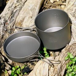 Titanium Pot With Pan Ultralight Cookware -Camping Equipment Store gg2220