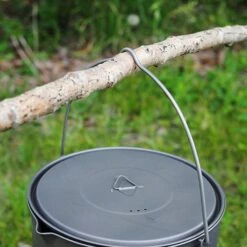 Titanium Pot + Bail Handle Ultralight Cookware -Camping Equipment Store pajb312a