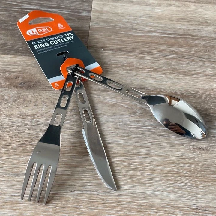 GSI Outdoors Glacier Stainless Ring Cutlery Set Camping Utensils 3 GSI Outdoors Glacier Stainless Ring Cutlery Set Camping Utensils - Image 3